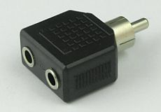 Adapter  wtyk RCA / 2*gniazdo 3,5; plastik