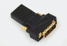 Adapter wtyk DVI / gniazdo HDMI; kątowy
