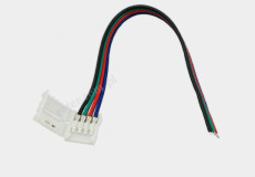 Konektor 4-żyłowy końcowy do taśm RGB 10mm szerokich zakończony przewodem 15cm