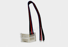 Konektor 4-żyłowy końcowy zatrzaskowy do taśm RGB 12mm szerokich z 1gn. zatrzaskowym i przewodem 15cm